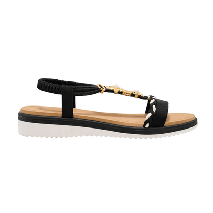 Sandali Donna Decorazione Gioiello con Perle – Suola Comfort Estiva