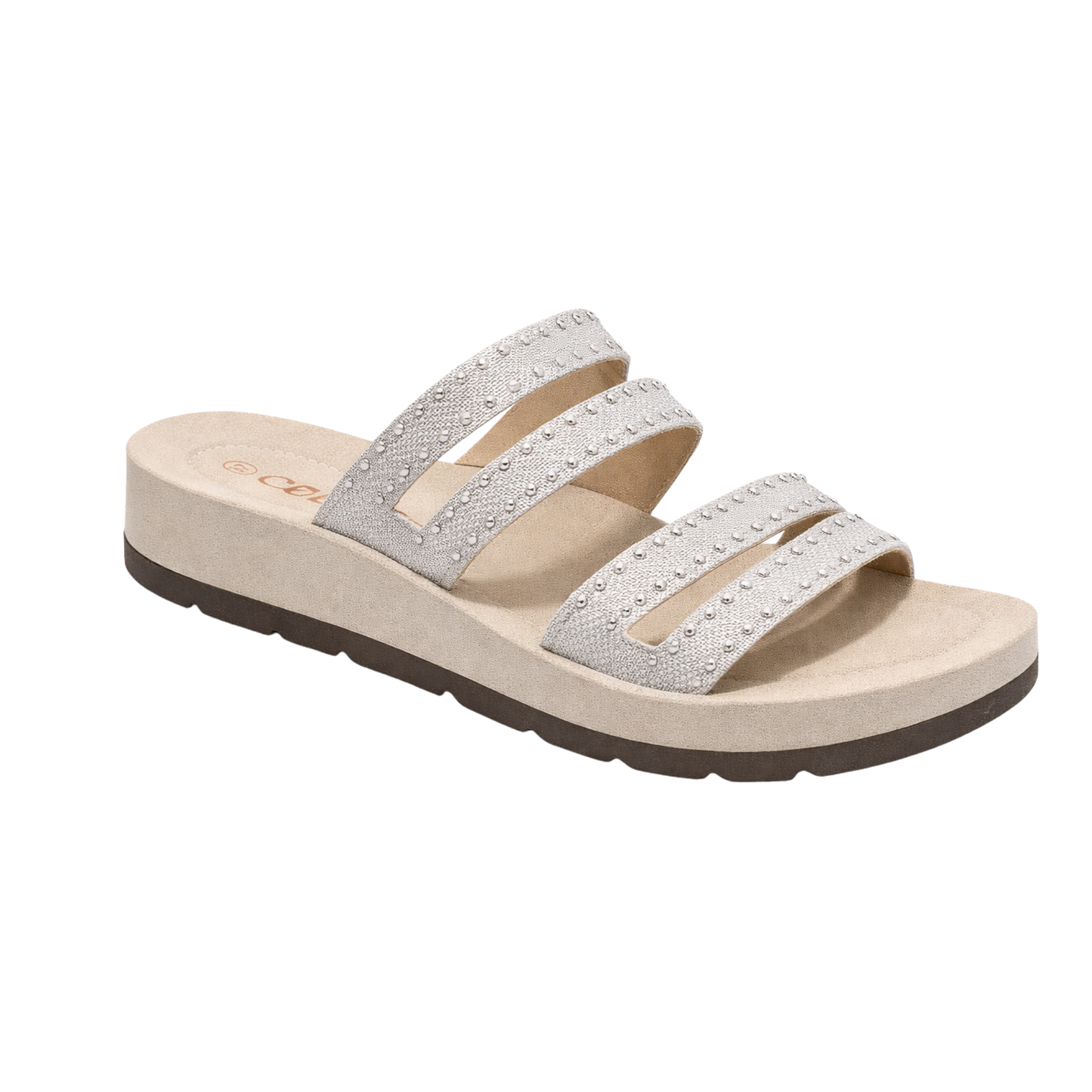 Sandali Donna Platform con Doppia Fascia e Chiusura in Velcro