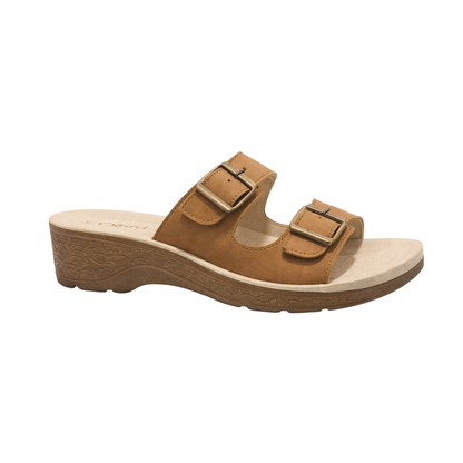Sandali Donna con Doppia Fibia Regolabile e Zeppa Comfort