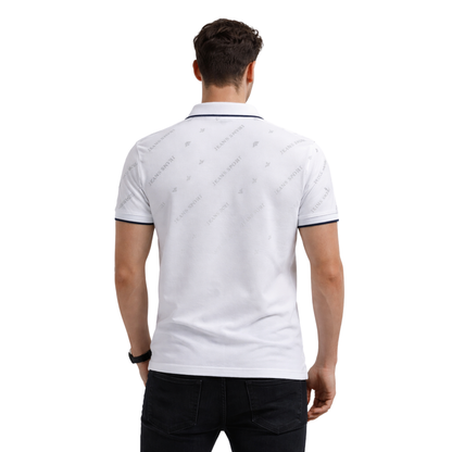 Polo Uomo Micro Piqué Elasticizzata con Stampa Allover