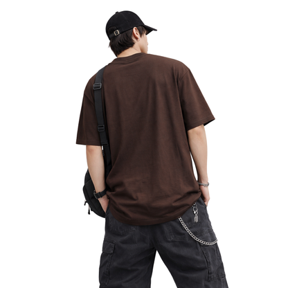 T-shirt Oversize Uomo Streetwear con Ricamo Minimal