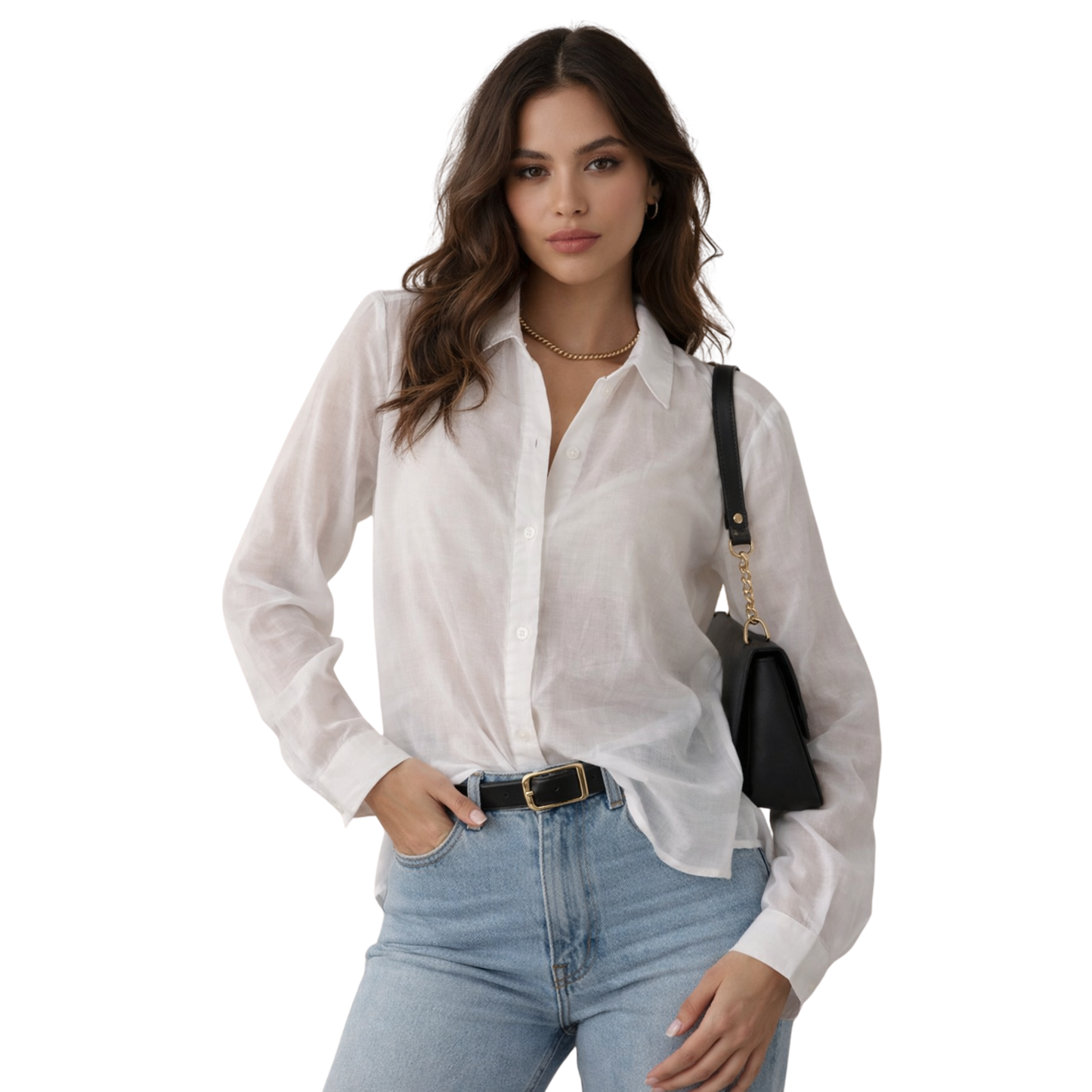 Camicia Donna Leggera Trasparente