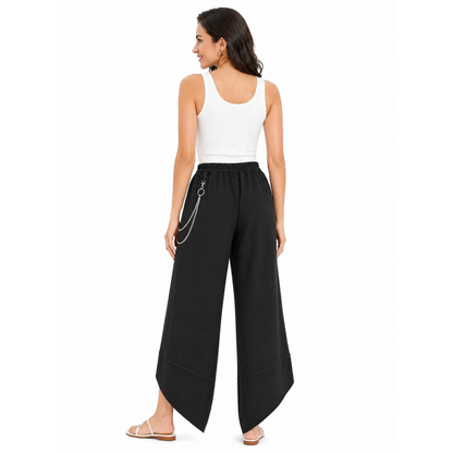 Pantaloni Donna Larghi con Catena Vita Elastico