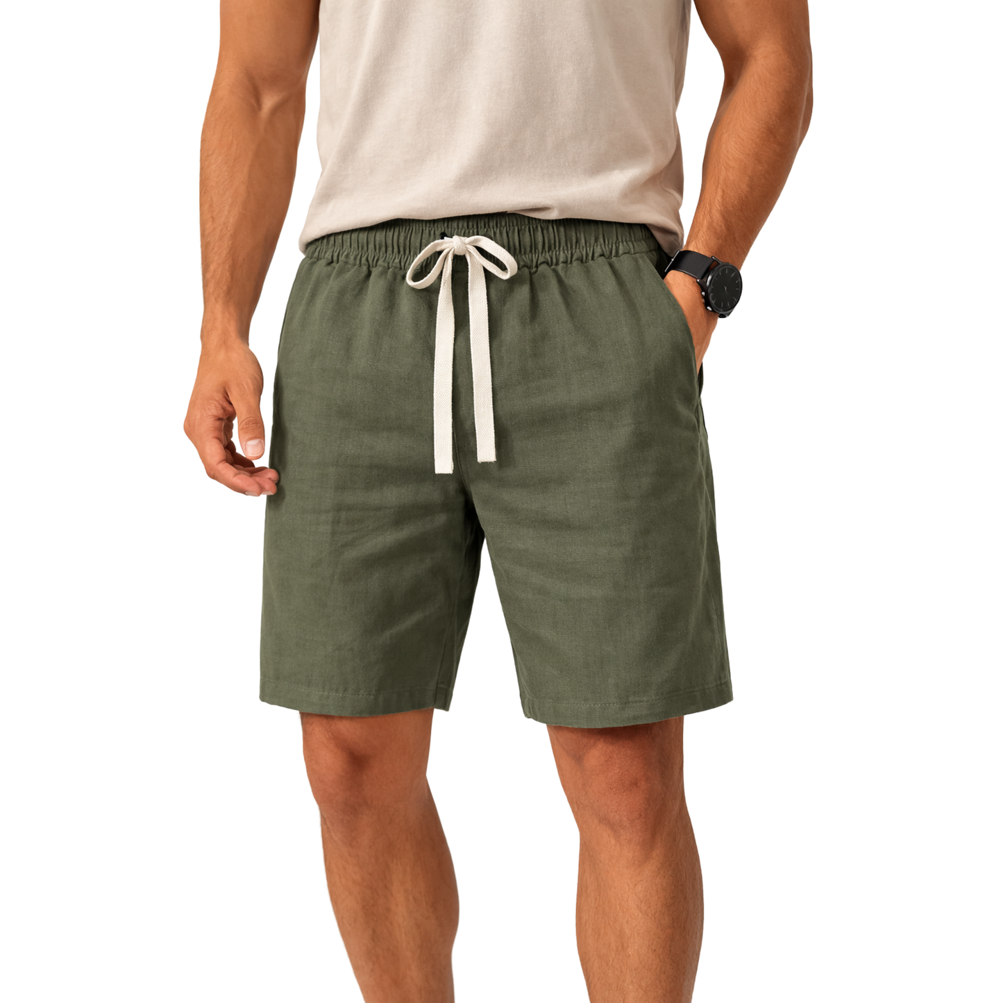 Pantaloncini Uomo in Lino con Coulisse – Shorts Estivi Leggeri