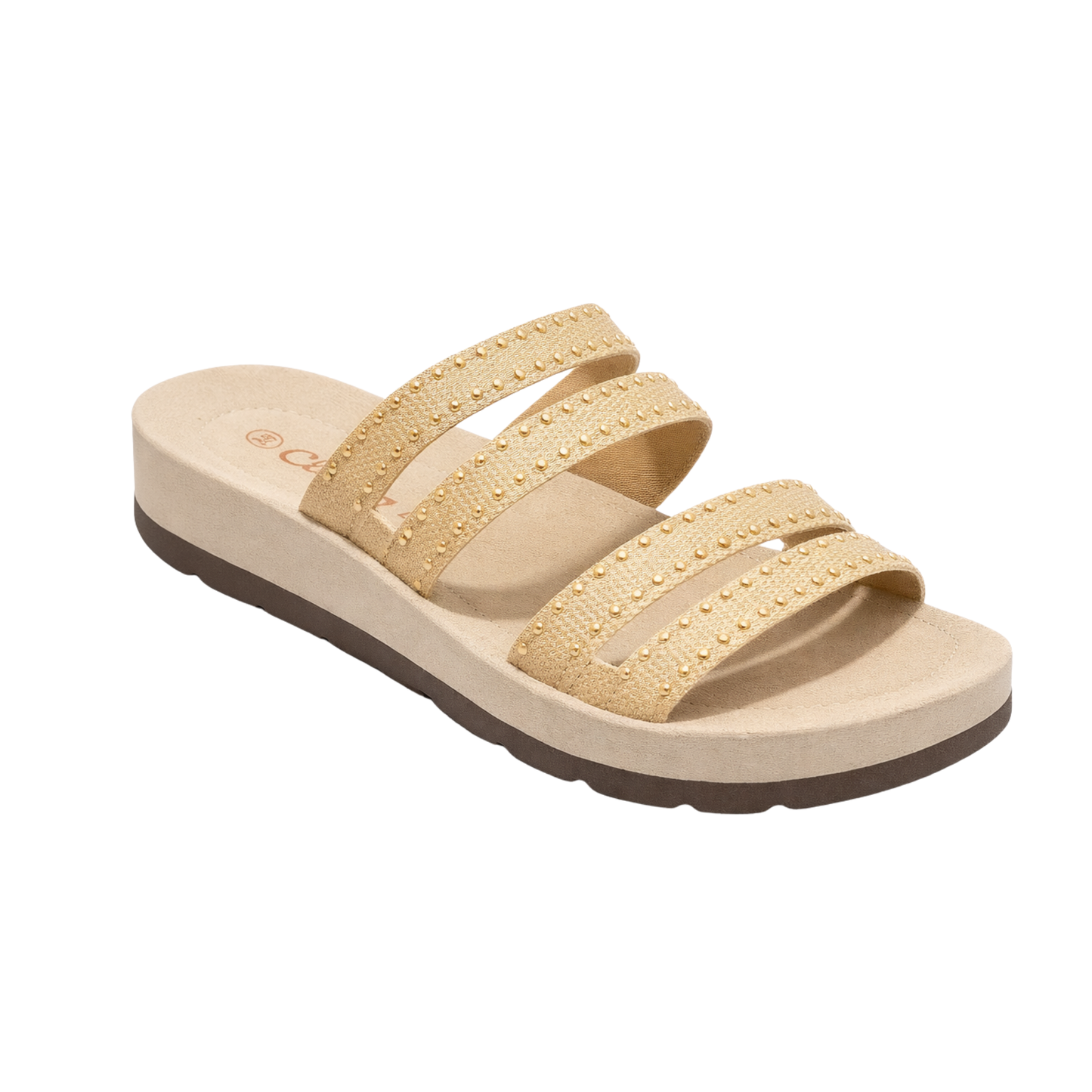 Sandali Donna Platform con Doppia Fascia e Chiusura in Velcro