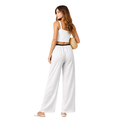 Pantaloni Palazzo Donna Vita Elasticizzata