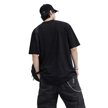 T-shirt Oversize Uomo Streetwear con Ricamo Minimal
