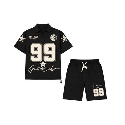 Completo Estivo Uomo Streetwear Set Maglia e Shorts Stile Grafico Casual