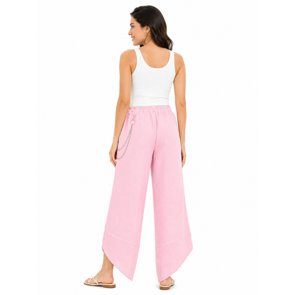 Pantaloni Donna Larghi con Catena Vita Elastico