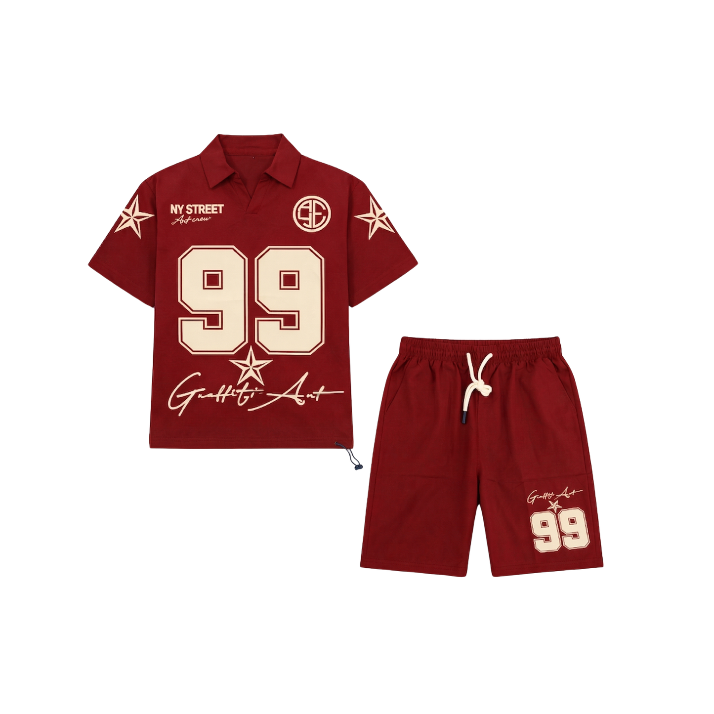 Completo Estivo Uomo Streetwear Set Maglia e Shorts Stile Grafico Casual