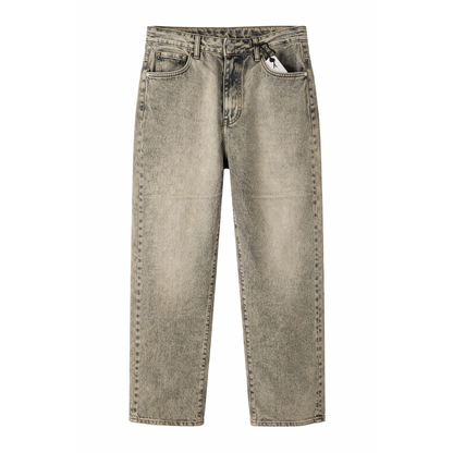 Jeans Uomo Acid Wash Beige – Straight Fit Vintage