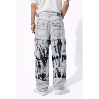 Jeans Tie-Dye Bianco & Nero Straight Fit