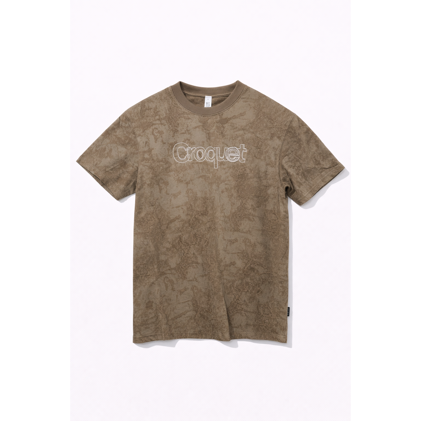 T-Shirt Uomo Tie Dye Beige Croquet – Maglietta Streetwear Estiva Oversize