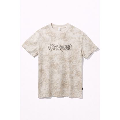 T-Shirt Uomo Tie Dye Beige Croquet – Maglietta Streetwear Estiva Oversize