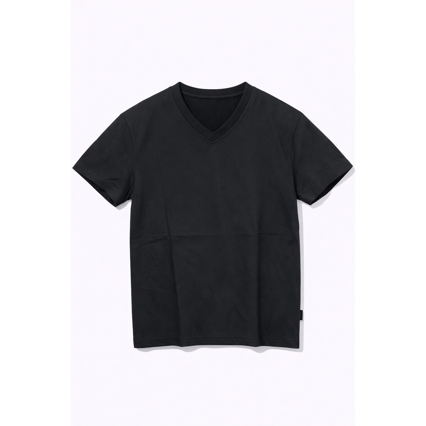 T-shirt Nera Uomo Basic Scollo a V – Maglietta Slim Fit Estiva Essenziale