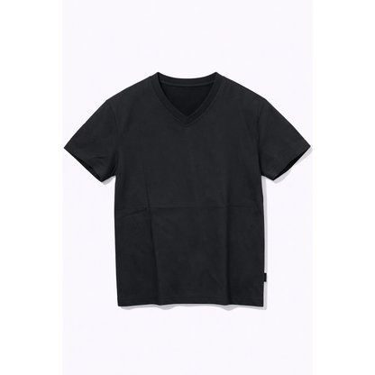 T-shirt Nera Uomo Basic Scollo a V – Maglietta Slim Fit Estiva Essenziale