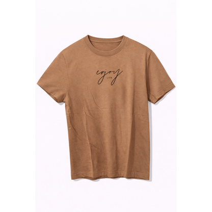 T-Shirt Uomo Minimal “Enjoy Life” – Maglietta Cotone Casual Streetwear Estiva