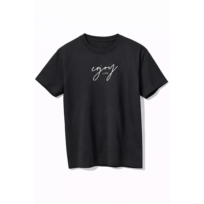 T-Shirt Uomo Minimal “Enjoy Life” – Maglietta Cotone Casual Streetwear Estiva