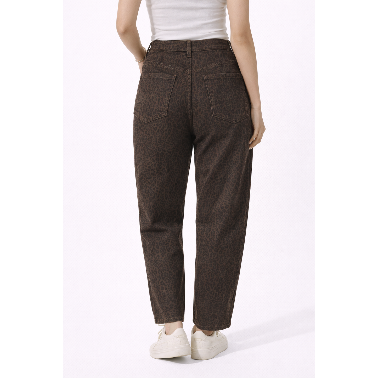 Jeans Donna Leopardati Push Up Vita Alta – Pantaloni Denim Trendy Animalier