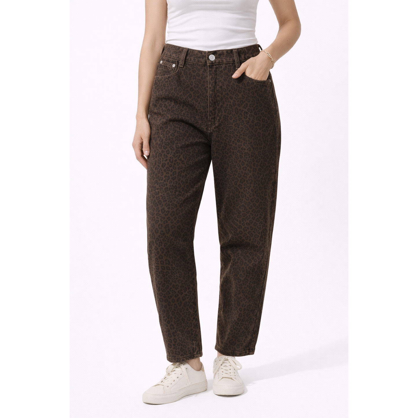 Jeans Donna Leopardati Push Up Vita Alta – Pantaloni Denim Trendy Animalier
