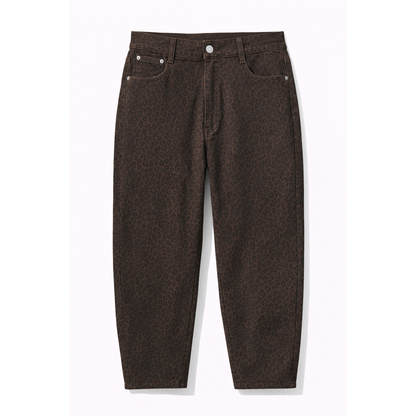 Jeans Donna Leopardati Push Up Vita Alta – Pantaloni Denim Trendy Animalier
