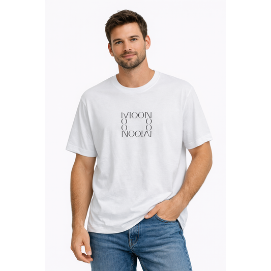 T-Shirt Uomo Oversize Minimal “Moon” – Cotone Premium Streetwear Estate