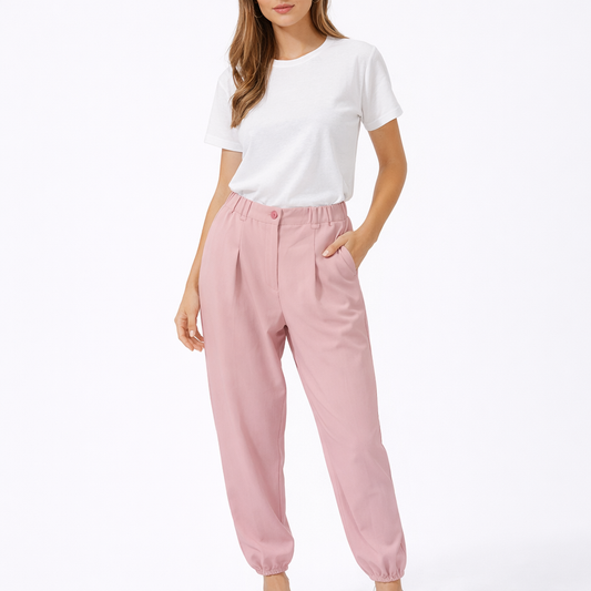 Pantaloni Jogger Eleganti Donna Vita Elasticizzata – Pantalone Casual Chic Primavera Estate