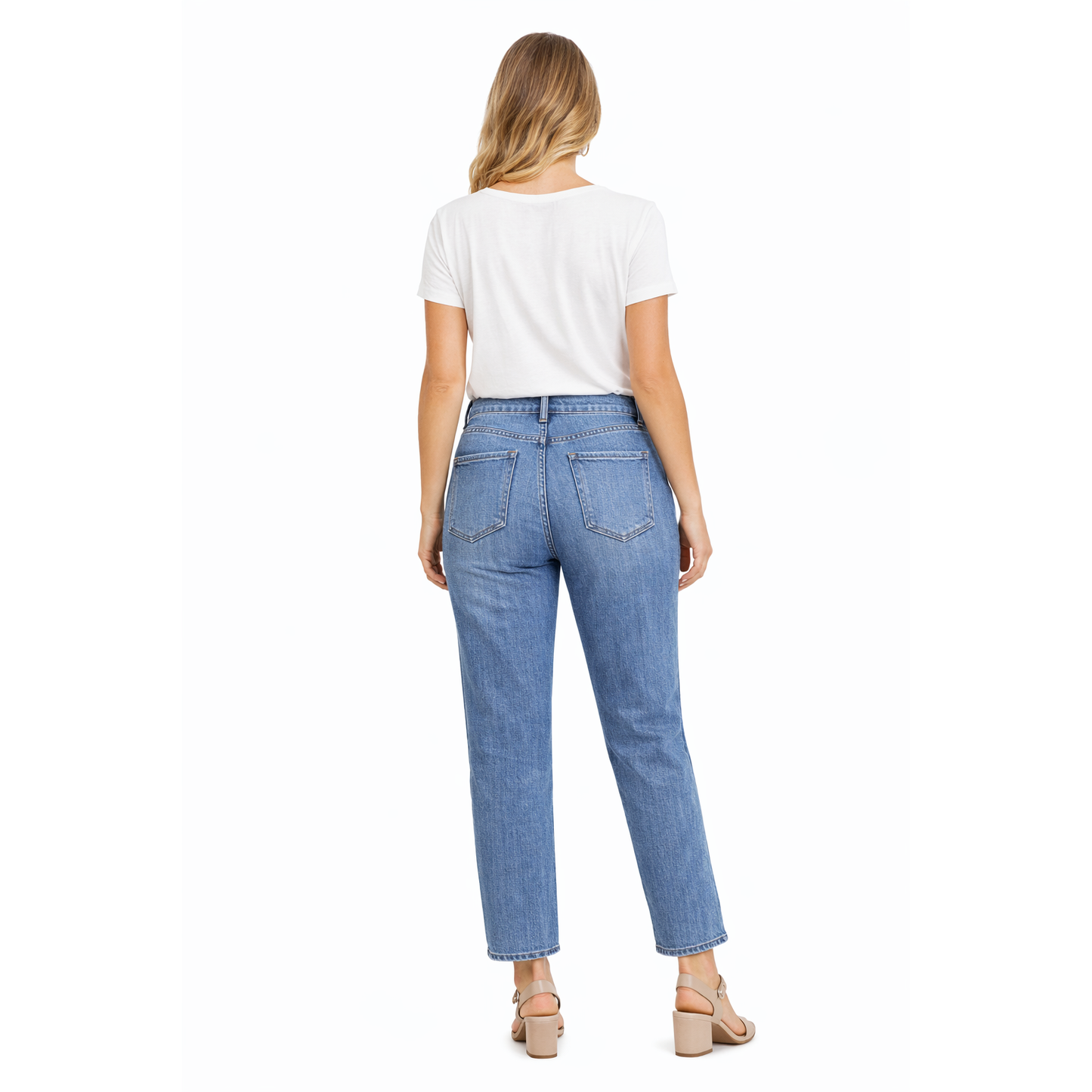 Jeans Donna Denim Chiaro Ricamato Slim Fit – Pantaloni Estivi Casual Eleganti con Strass