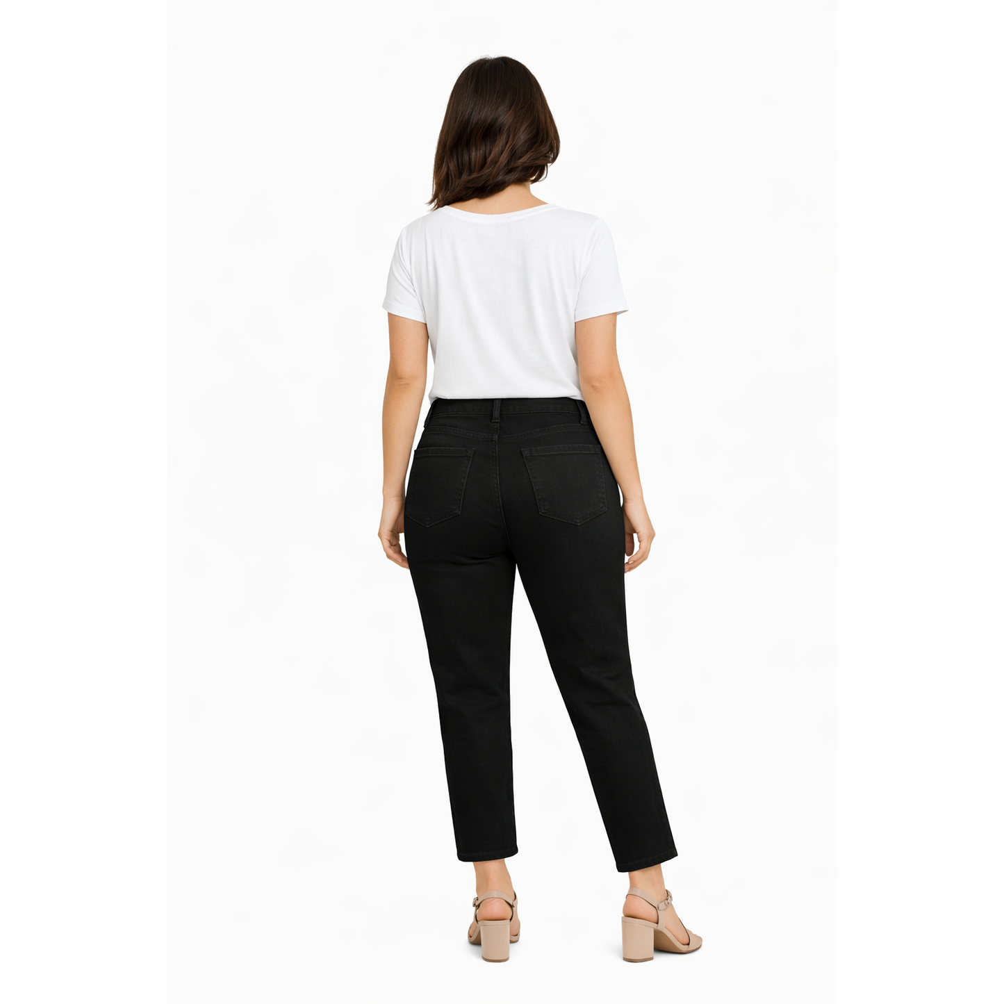 Jeans Donna Neri Mom Fit Vita Alta Elasticizzati – Taglie XS-XL