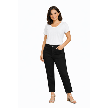 Jeans Donna Neri Mom Fit Vita Alta Elasticizzati – Taglie XS-XL
