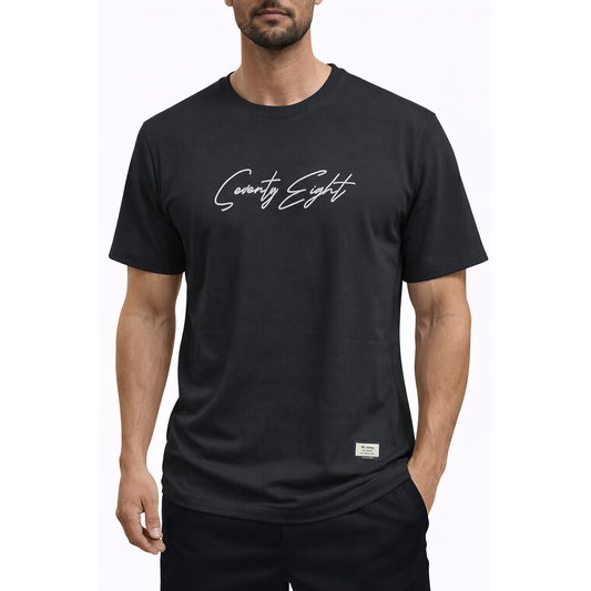 T-Shirt Premium Testurizzata “Seventy Eight” – Maglietta Streetwear Minimal Nero & Bianco