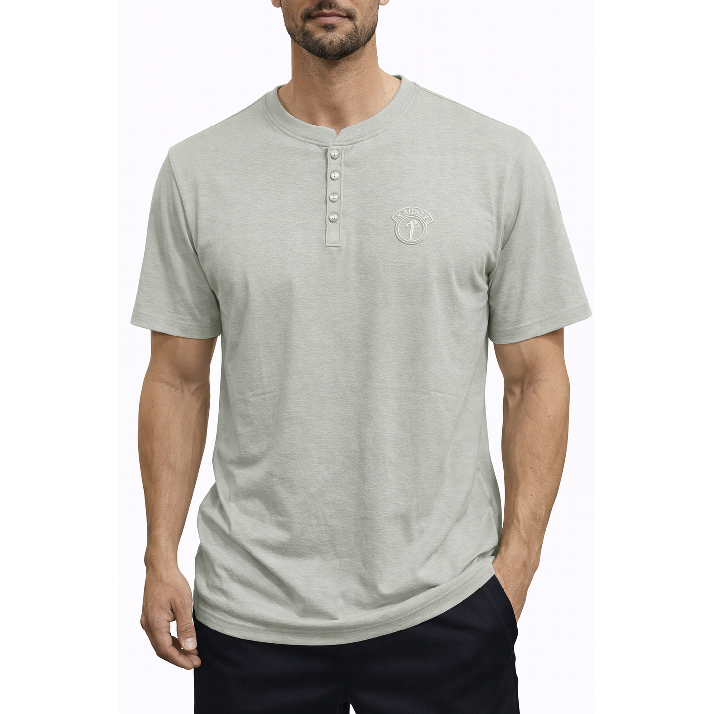 T-Shirt Henley Uomo Leggera Elasticizzata Estiva – Maglia Minimal Traspirante Casual