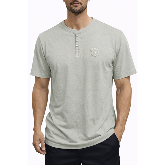 T-Shirt Henley Uomo Leggera Elasticizzata Estiva – Maglia Minimal Traspirante Casual