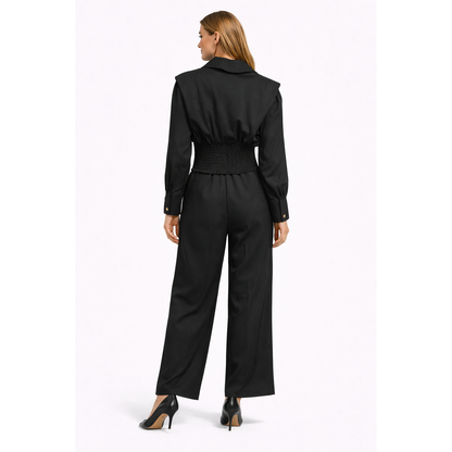 Completo Donna Elegante con Corsetto e Pantalone Palazzo – Set Coordinato Moda Primavera Estate