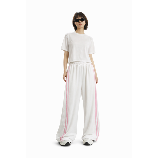 Pantaloni Tuta Wide Leg Donna con Strisce Laterali – Jogger Streetwear Oversize Estivi