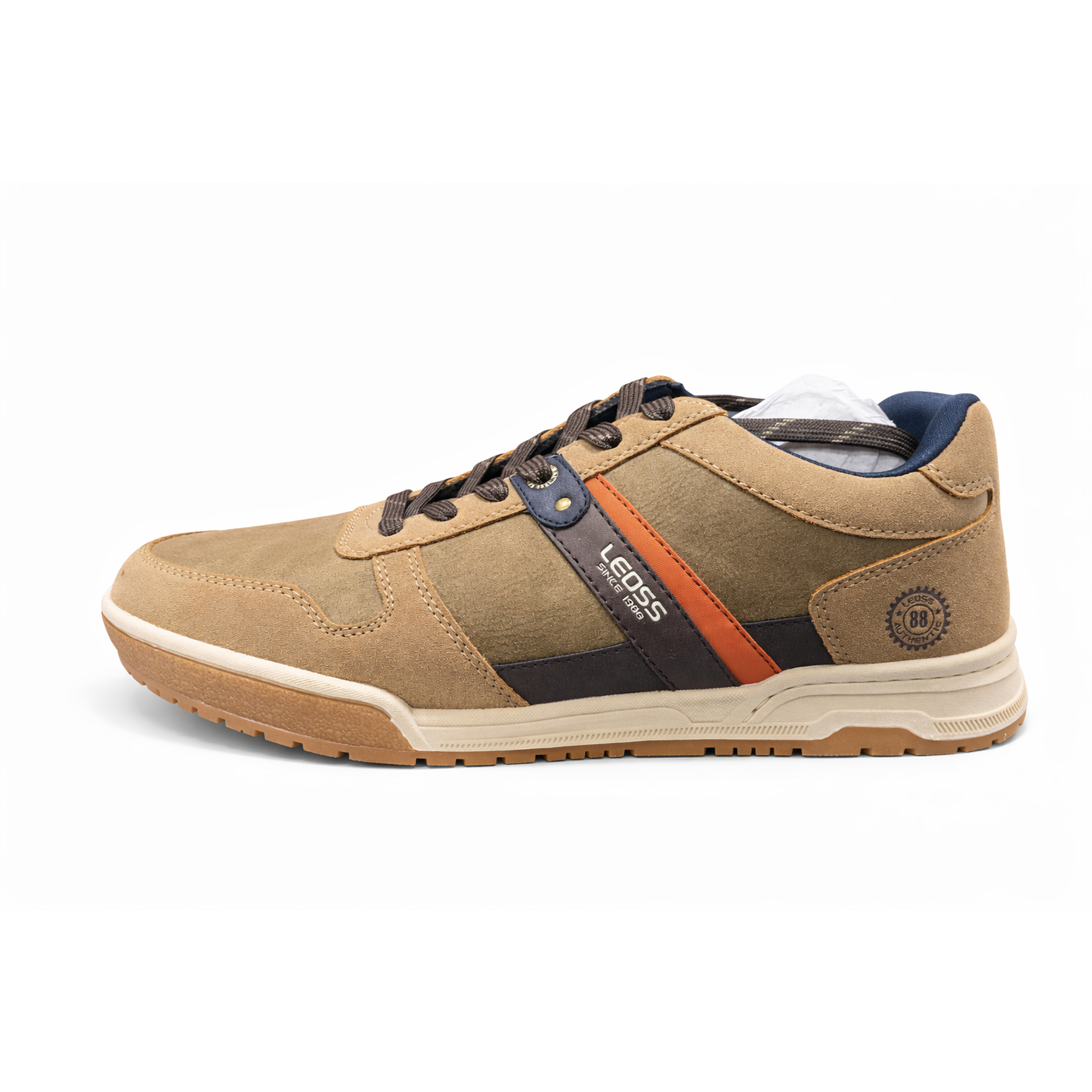Sneakers Uomo LEOSS Beige in Camoscio – Scarpe Casual Eleganti con Suola in Gomma Antiscivolo