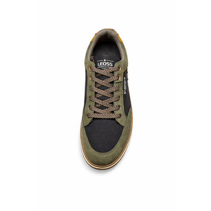 Sneakers Uomo Verdi LEOSS – Scarpe Casual Sportive con Suola Antiscivolo e Dettagli a Contrasto