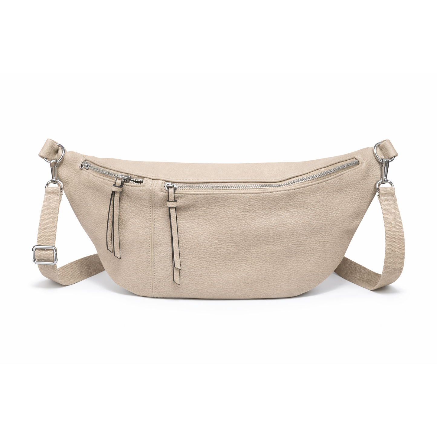 Borsa a Tracolla Donna con Doppia Zip Frontale e Tasca Posteriore