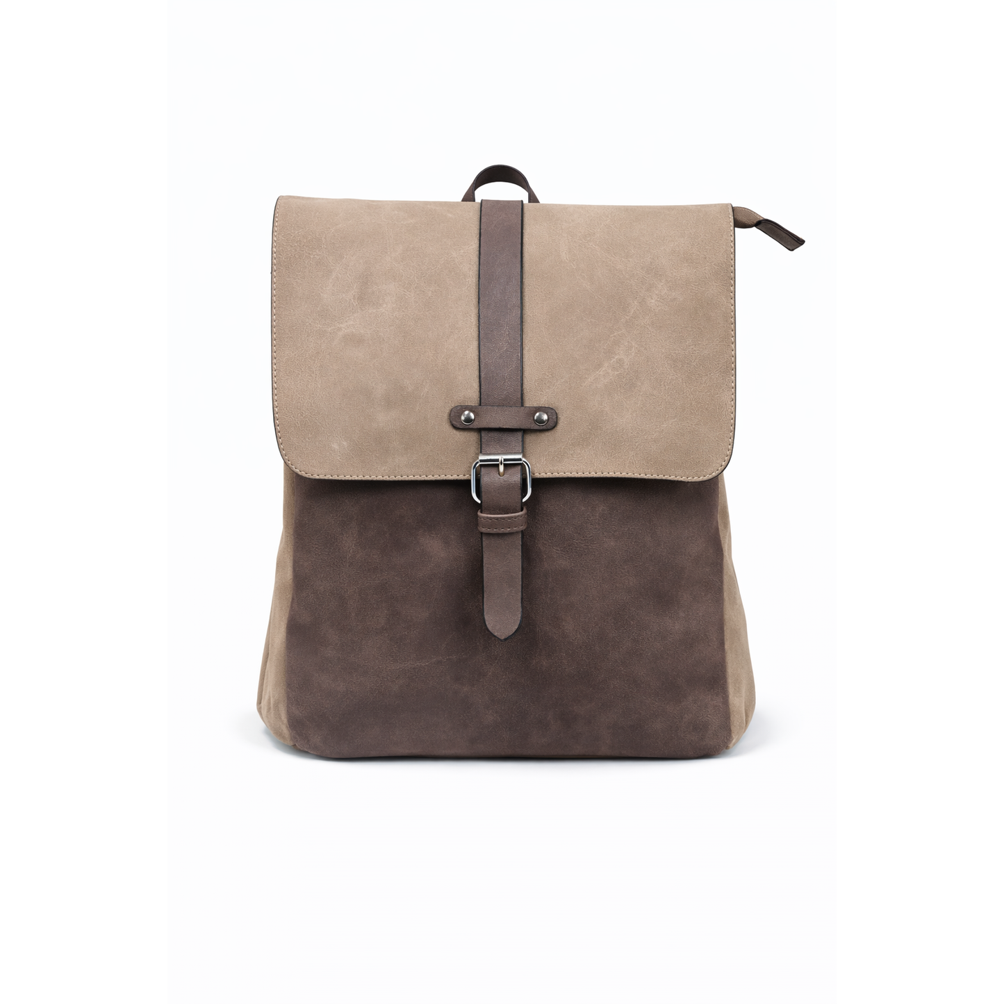 Zaino Donna in Ecopelle Stile Vintage con Tasca Posteriore con Zip e Chiusura con Patta