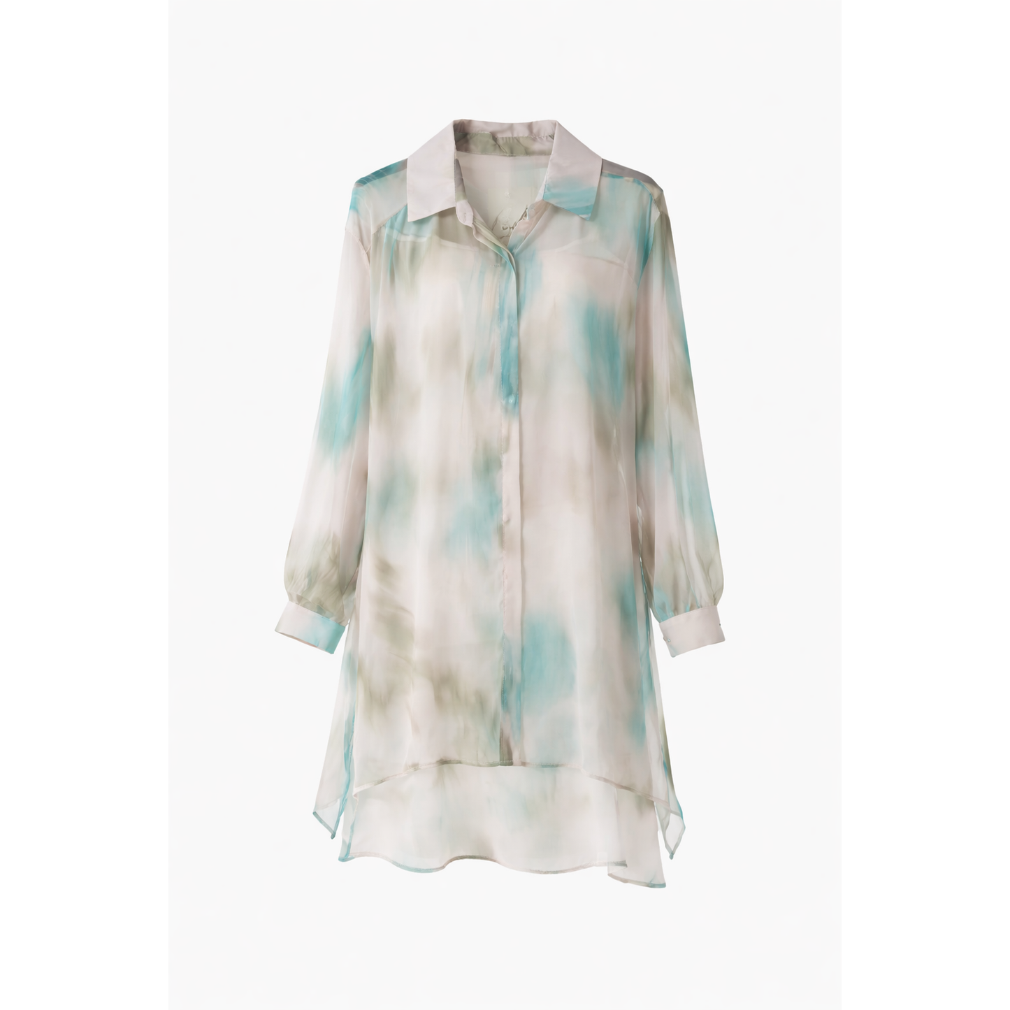 Camicia Lunga Donna in Chiffon Trasparente – Blusa Leggera Estiva Effetto See-Through