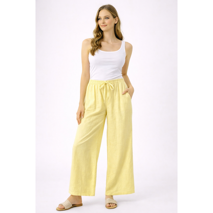 Pantaloni Donna Palazzo Vita Elastico – Pantaloni Larghi Casual