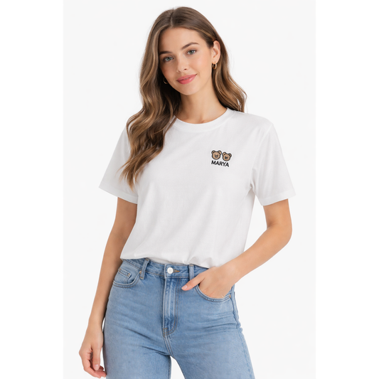 T-Shirt Donna Orsetto Ricamo Marya Casual