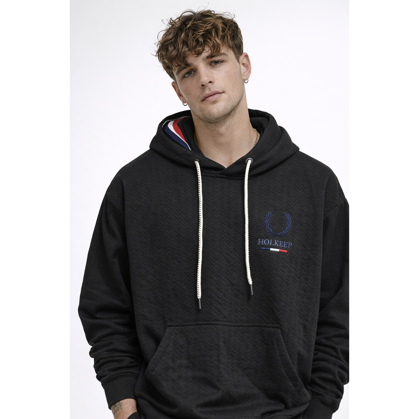 Felpa Hoodie HOLKEEP Textured – Uomo