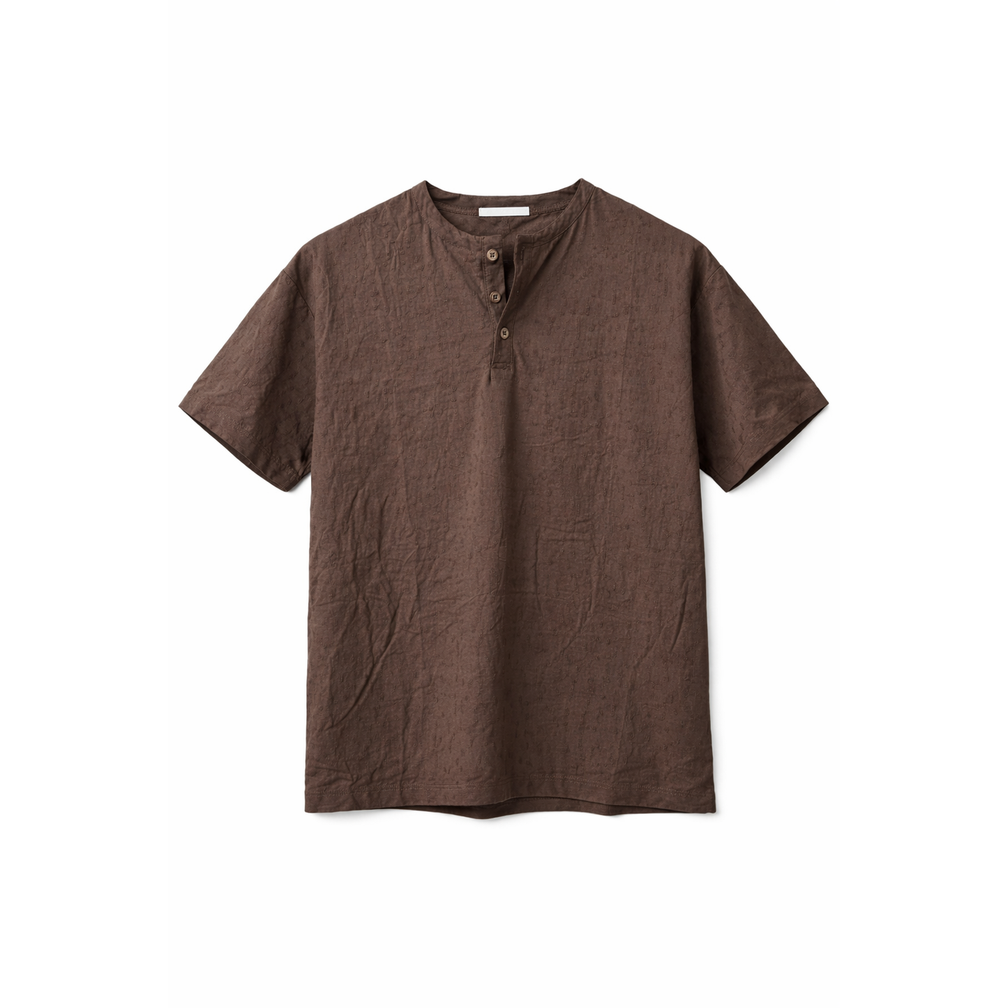 T-Shirt Henley Texture Premium Uomo
