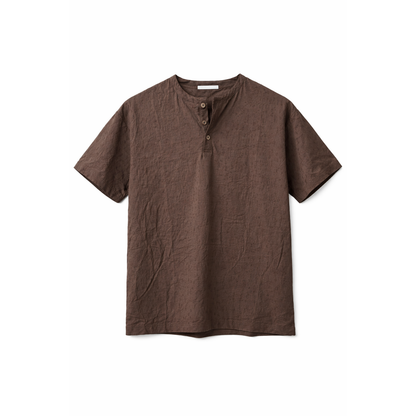 T-Shirt Henley Texture Premium Uomo