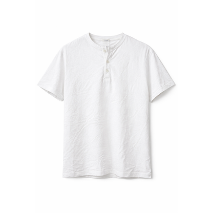 T-Shirt Henley Texture Premium Uomo