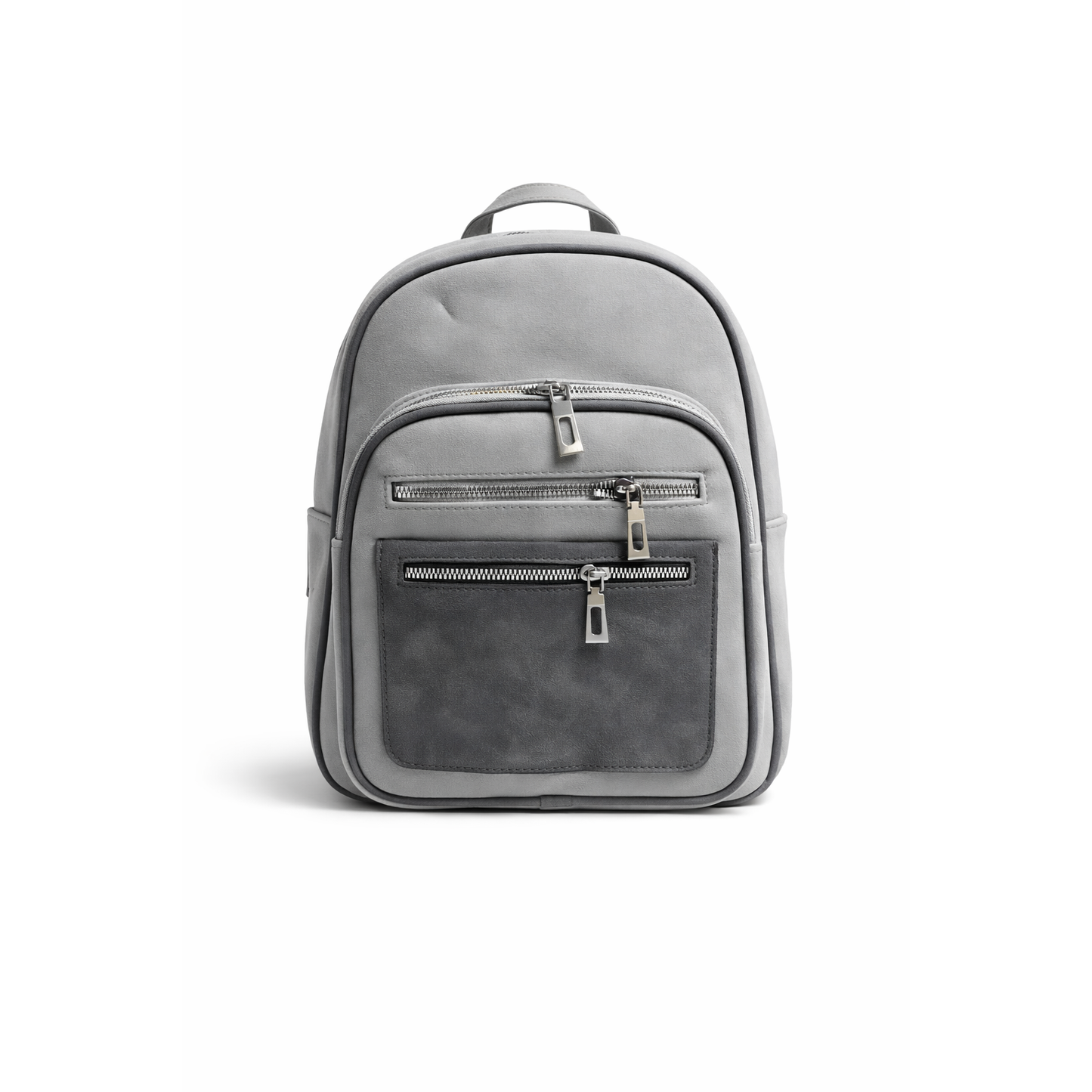 Zaino Bicolore Nero-Cuoio con Tasche Zip