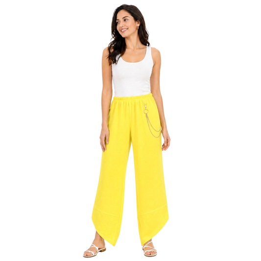 Pantaloni Donna Larghi con Catena Vita Elastico