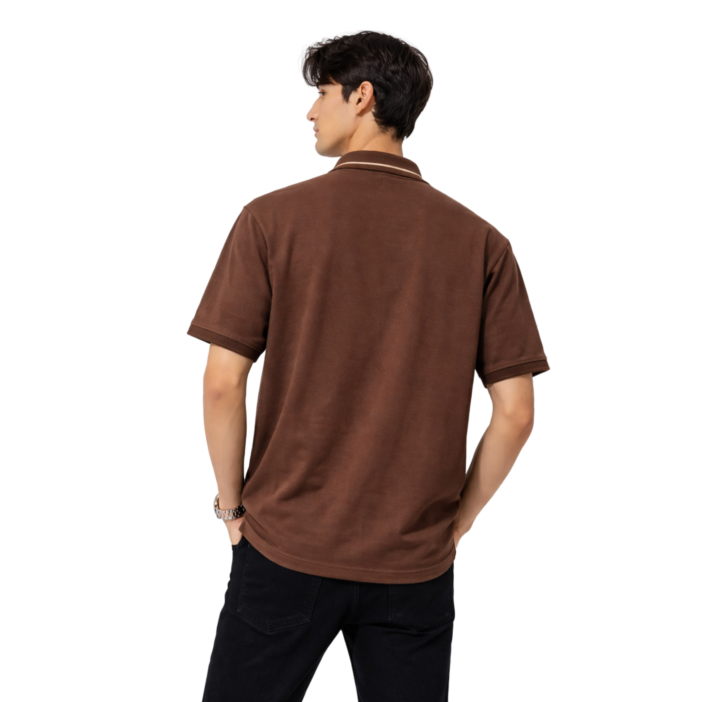 Polo Uomo Relax Fit con Colletto a Contrasto – Tessuto Elasticizzato